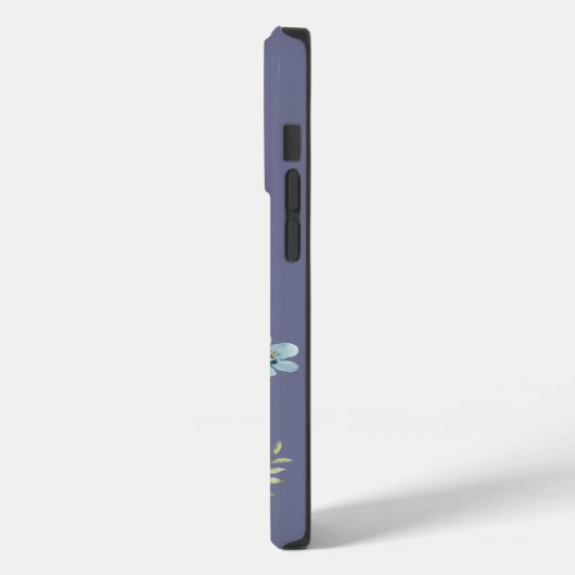 Coques Case-Mate iPhone Nom personnalisé Pruple Grey Fleur sauvage botaniq (Verso / Gauche)