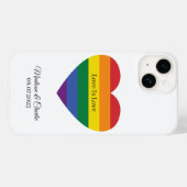 Coques Case-Mate iPhone Nom personnalisé Rainbow Heart (Verso (horizontal))