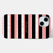 Coques Case-Mate iPhone nom personnalisé . rayures (Verso (horizontal))