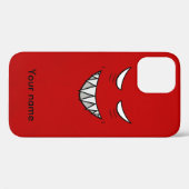Coques Case-Mate iPhone Nom personnalisé Red Evil Grin (Verso (horizontal))