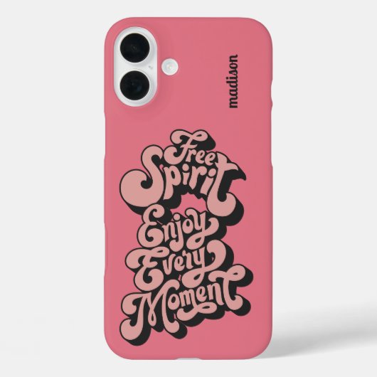 Coques Case-Mate iPhone Nom personnalisé Rétro "Esprit libre" (Verso)