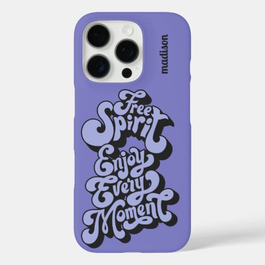 Coques Case-Mate iPhone Nom personnalisé Rétro "Esprit libre" (Verso)