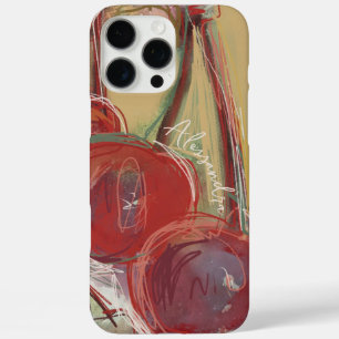 Coques iPhone 16 Pro Max Nom personnalisé Retro Vintage main tiré cerise