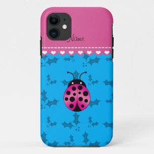 Coques Pour iPhone Nom personnalisé rose coccinelle ciel bleu saint