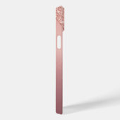 Coques Case-Mate iPhone Nom personnalisé Rose de texte Gold Parties scinti (Verso / Droite)