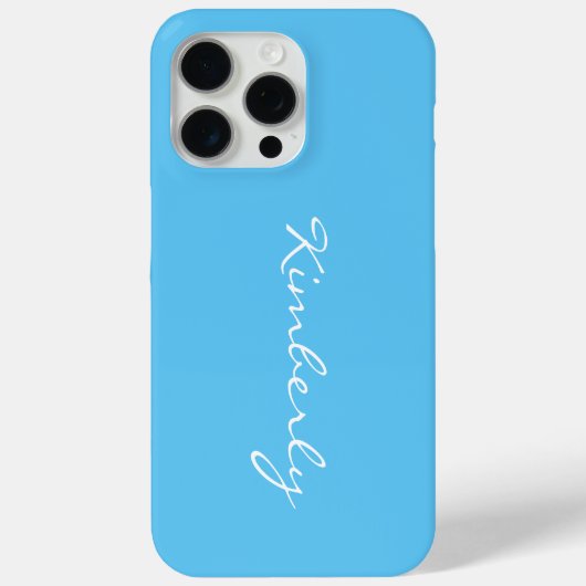 Coques Case-Mate iPhone Nom personnalisé simple Bleu (Verso)