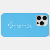 Coques Case-Mate iPhone Nom personnalisé simple Bleu (Verso (horizontal))