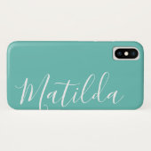 Coques Case-Mate iPhone Nom personnalisé simple couleur uni (Dos (Horizontal))