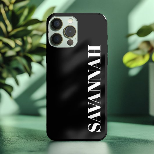 Coques Case-Mate iPhone Nom personnalisé simple noir