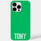 Coques Case-Mate iPhone Nom personnalisé Solide Apple Green Monogramme (Verso)