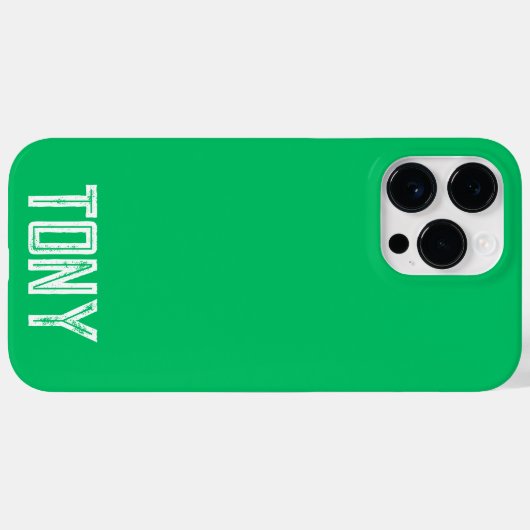 Coques Case-Mate iPhone Nom personnalisé Solide Apple Green Monogramme (Verso (horizontal))