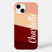 Coques Case-Mate iPhone Nom personnalisé Style Moderne Minimal Couleur Rou (Verso)