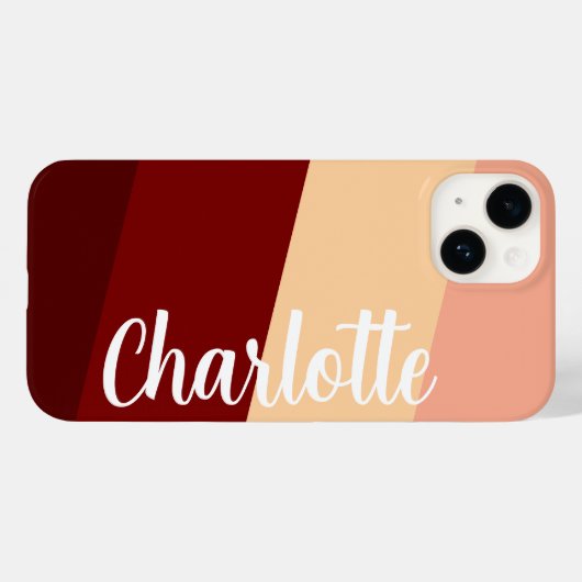 Coques Case-Mate iPhone Nom personnalisé Style Moderne Minimal Couleur Rou (Verso (horizontal))