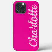 Coques Case-Mate iPhone Nom personnalisé Style Moderne Minimal Rose Chaud (Verso)