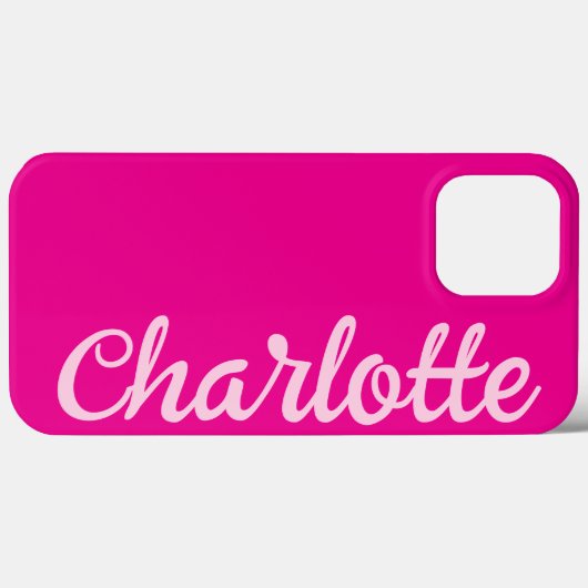 Coques Case-Mate iPhone Nom personnalisé Style Moderne Minimal Rose Chaud (Verso (horizontal))