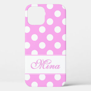Case-Mate iPhone Case Nom Personnalisé, Super Cute Gros Pois En Rose