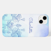 Coques Case-Mate iPhone Nom personnalisé Superposition de silhouette flora (Verso (horizontal))
