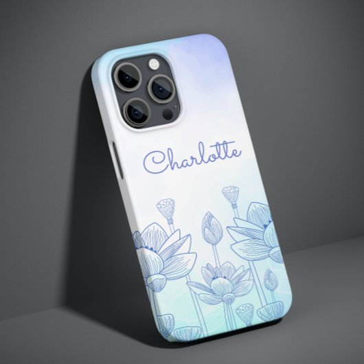 Coques Case-Mate iPhone Nom personnalisé Superposition de silhouette flora