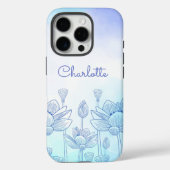 Coques Case-Mate iPhone Nom personnalisé Superposition de silhouette flora (Verso)