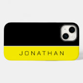 Coques Case-Mate iPhone Nom personnalisé sur Simple Modern Black | jaune (Verso (horizontal))