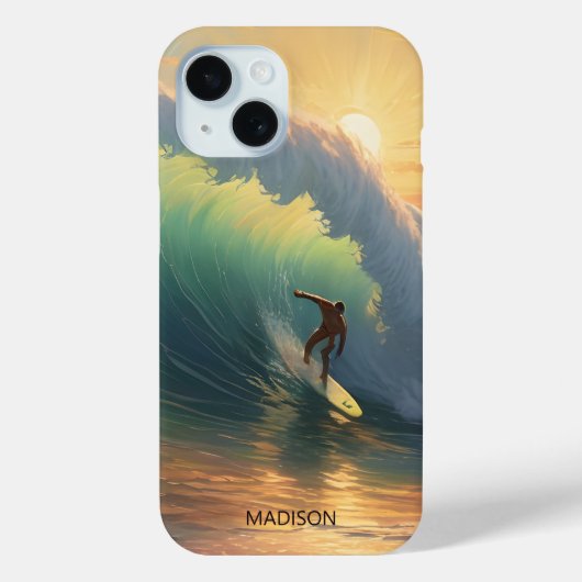 Coques Case-Mate iPhone Nom personnalisé Surf (Verso)