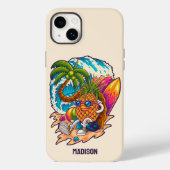 Coques Case-Mate iPhone Nom personnalisé Surfing Pineapple (Verso)