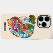 Coques Case-Mate iPhone Nom personnalisé Surfing Pineapple (Verso (horizontal))