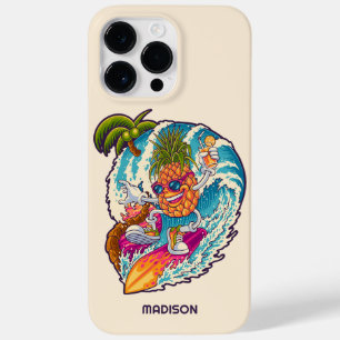 Coque Pour Pour iPhone 14 Pro Max Nom personnalisé Surfing Pineapple
