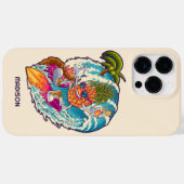 Coques Case-Mate iPhone Nom personnalisé Surfing Pineapple (Verso (horizontal))