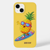 Coques Case-Mate iPhone Nom personnalisé Surfing Pineapple (Verso)