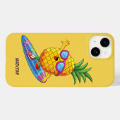 Coques Case-Mate iPhone Nom personnalisé Surfing Pineapple (Verso (horizontal))