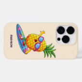 Coques Case-Mate iPhone Nom personnalisé Surfing Pineapple (Verso (horizontal))