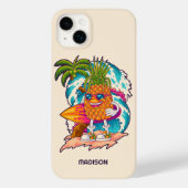 Coques Case-Mate iPhone Nom personnalisé Surfing Pineapple (Verso)