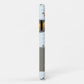 Coques Case-Mate iPhone Nom personnalisé tête de lion sur bleu (Dos/Droite)