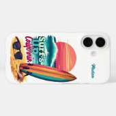 Coques Case-Mate iPhone Nom personnalisé / Texte Californie Surf (Verso (horizontal))