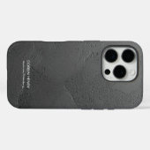 Coques Case-Mate iPhone Nom personnalisé texturé mat noir moderne (Verso (horizontal))