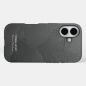 Coques Case-Mate iPhone Nom personnalisé texturé mat noir moderne (Verso (horizontal))