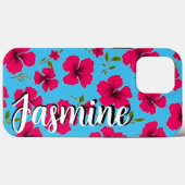 Coques Case-Mate iPhone Nom personnalisé Tropical Bold Flower - Téléphone (Verso (horizontal))
