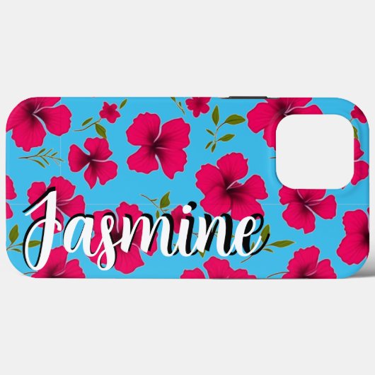 Coques Case-Mate iPhone Nom personnalisé Tropical Bold Flower - Téléphone  (Verso (horizontal))