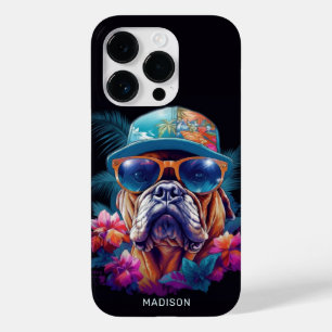 Coque Pour iPhone 14 Pro Nom personnalisé Tropical Vacances Chien