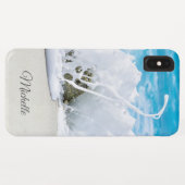 Coques Case-Mate iPhone Nom personnalisé vague de plage (Dos (Horizontal))