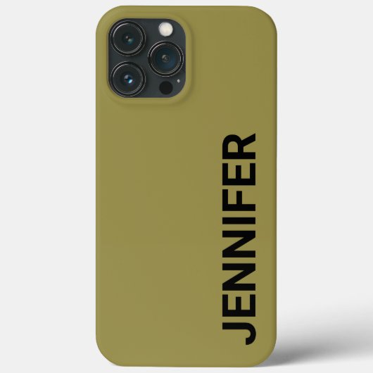 Coques Case-Mate iPhone Nom personnalisé vert décalé solide (Verso)