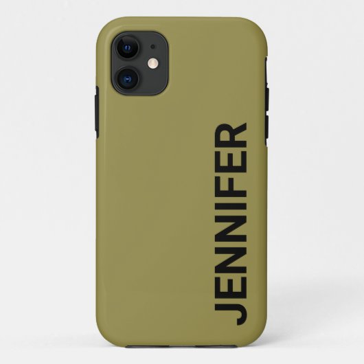 Coques Case-Mate iPhone Nom personnalisé vert décalé solide (Dos)
