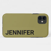 Coques Case-Mate iPhone Nom personnalisé vert décalé solide (Dos (Horizontal))