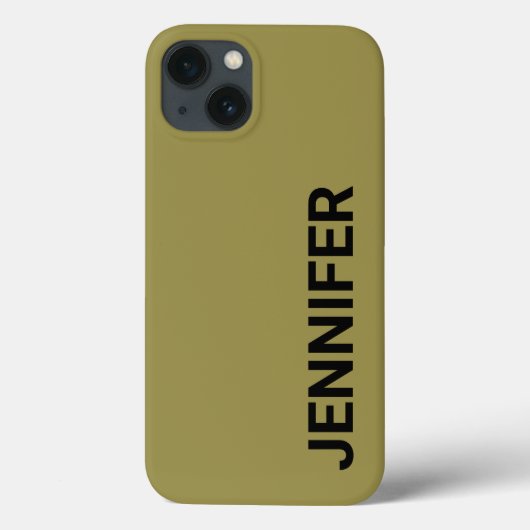 Coques Case-Mate iPhone Nom personnalisé vert décalé solide (Verso)