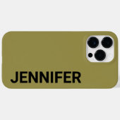 Coques Case-Mate iPhone Nom personnalisé vert décalé solide (Verso (horizontal))