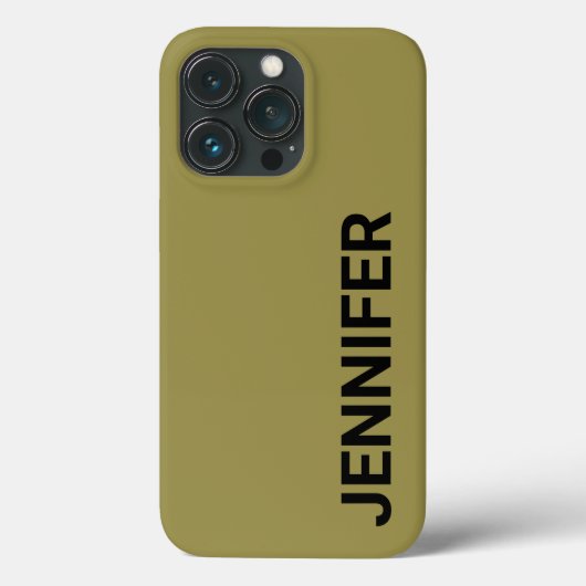 Coques Case-Mate iPhone Nom personnalisé vert décalé solide (Verso)