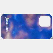 Coques Case-Mate iPhone Nom personnel manuscrit clair bleu ciel nuages (Verso (horizontal))