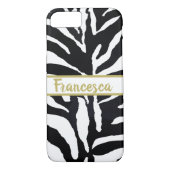 Coques Case-Mate iPhone Nom personnel noir et blanc Zebra (Dos)