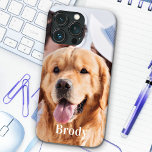 Case-Mate iPhone Case Nom photo personnalisé simple<br><div class="desc">Maintenant, vous pouvez transporter votre meilleur ami avec vous partout où vous allez avec ce coque iphone photo personnalisé. Cette photo avec un design personnalisé de nom est tendance, élégant, cool et mignon. Customisez avec votre photo préférée et votre nom pour personnaliser. Parfait pour les photos de chien de compagnie,...</div>